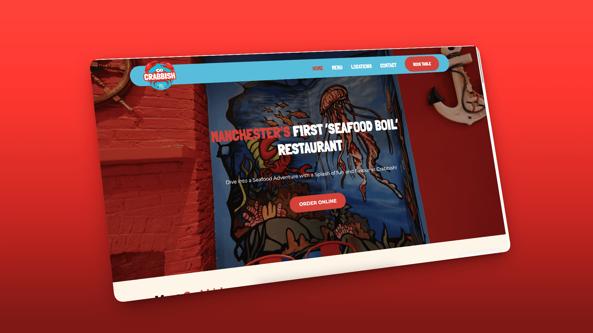 Crabbish Restaurant Website preview