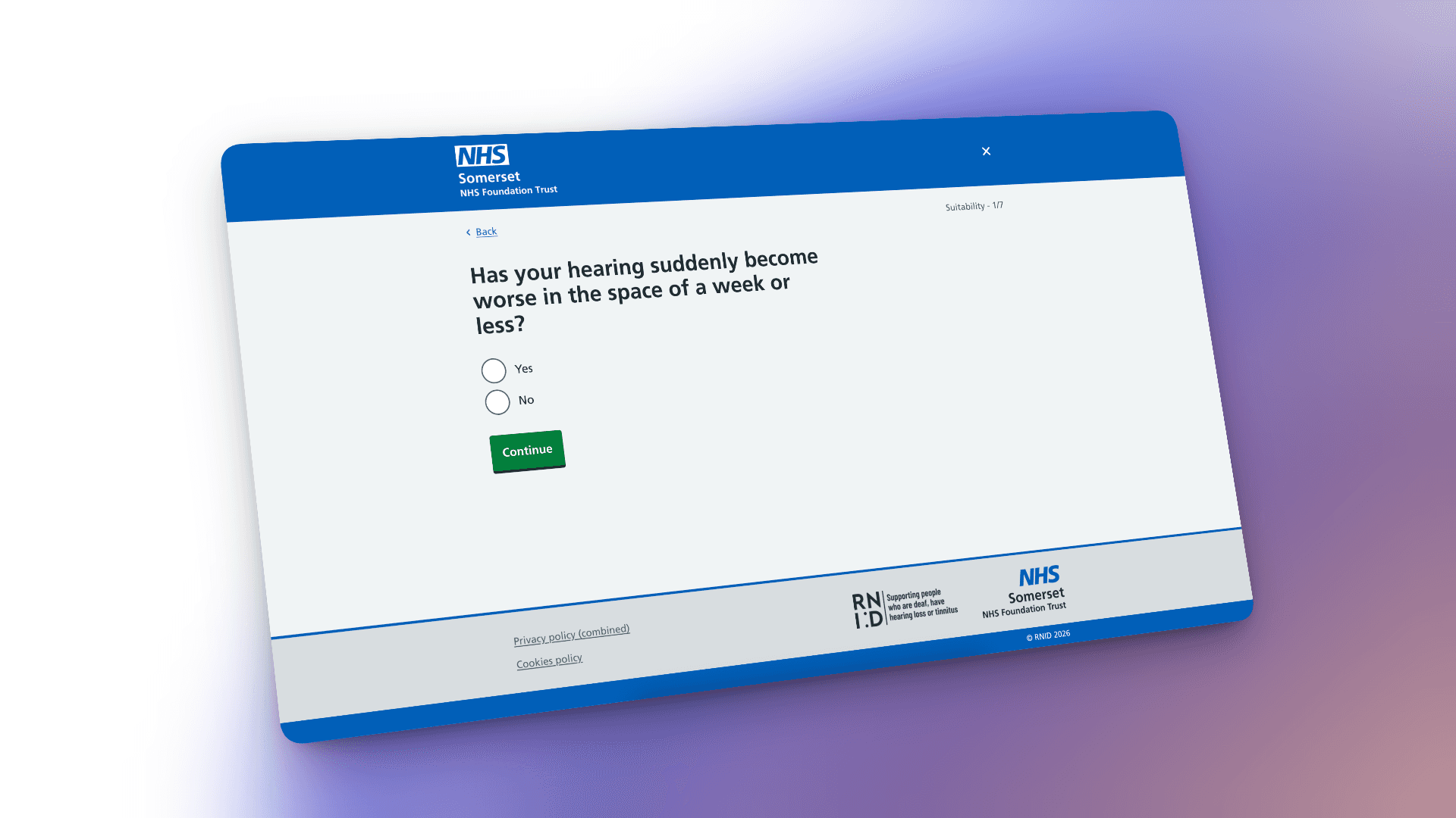 RNID Somerset NHS Hearing Check Self-Referral preview